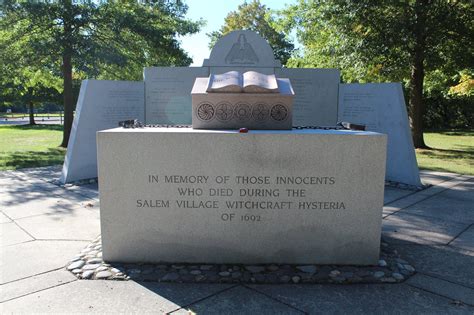 Witch trial memorial in Salem building